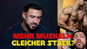 Thumbnail of Iron Mike Bodybuilding's video titled "Hat er diese Transformation Natural geschafft?" showing a muscular man posing shirtless, highlighting his physique transformation.