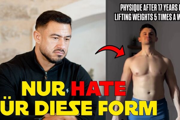 Miniaturbild des Videos "Wenn Internet Trolle mobben…" vom Kanal Iron Mike Bodybuilding. Iron Mike steht mit verschränkten Armen und ernstem Gesichtsausdruck vor einem Hintergrund mit Social Media Symbolen.